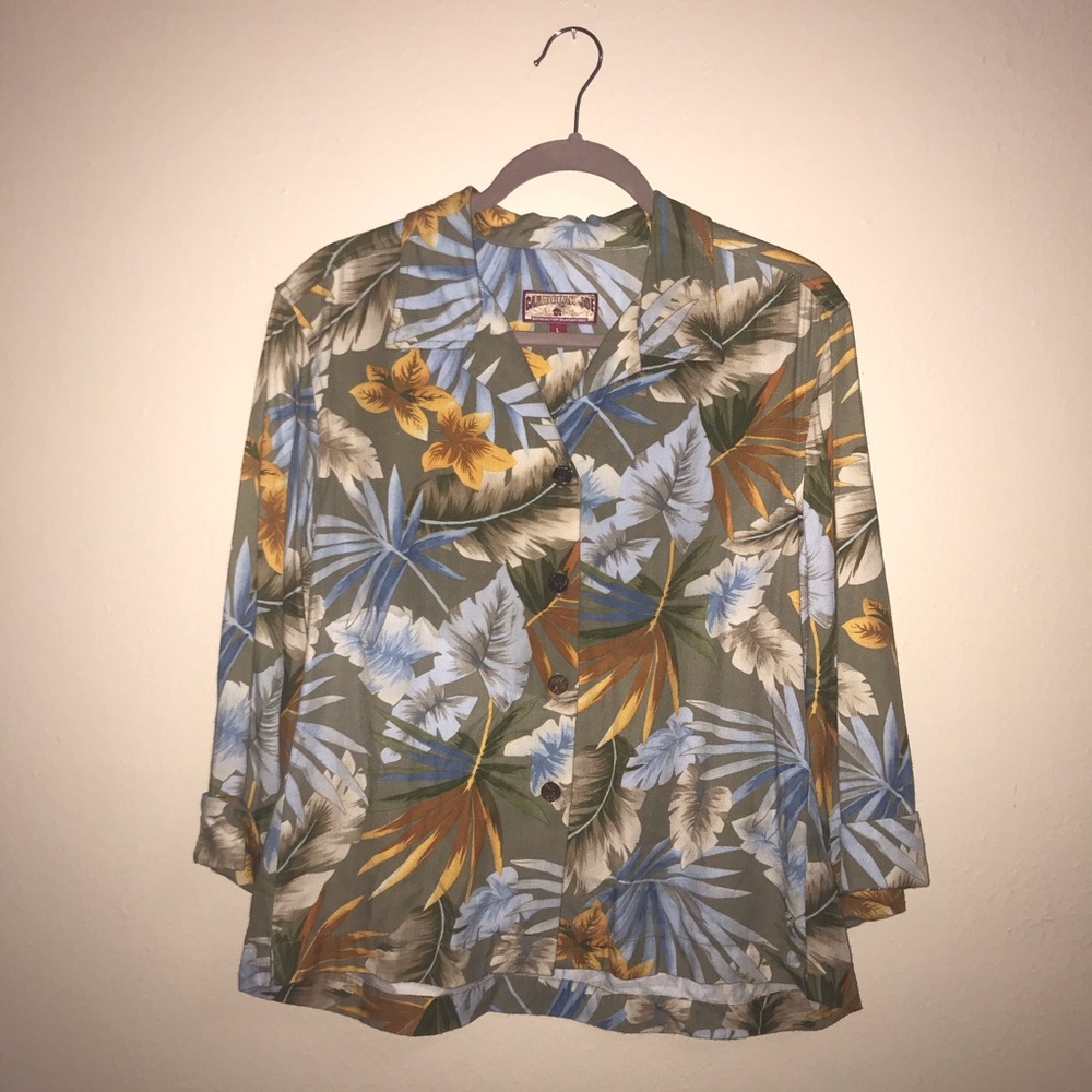 ⚡️Caribbean Joe Size L Button Down Hawaiian Shirt